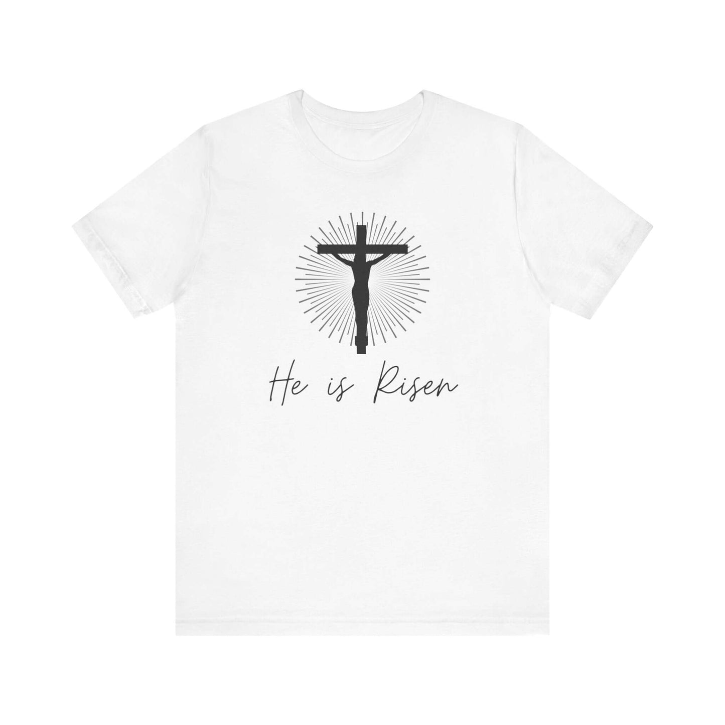 He is Risen Unisex Jersey Short Sleeve Tee - Faith-Based Apparel for Easter Celebrations