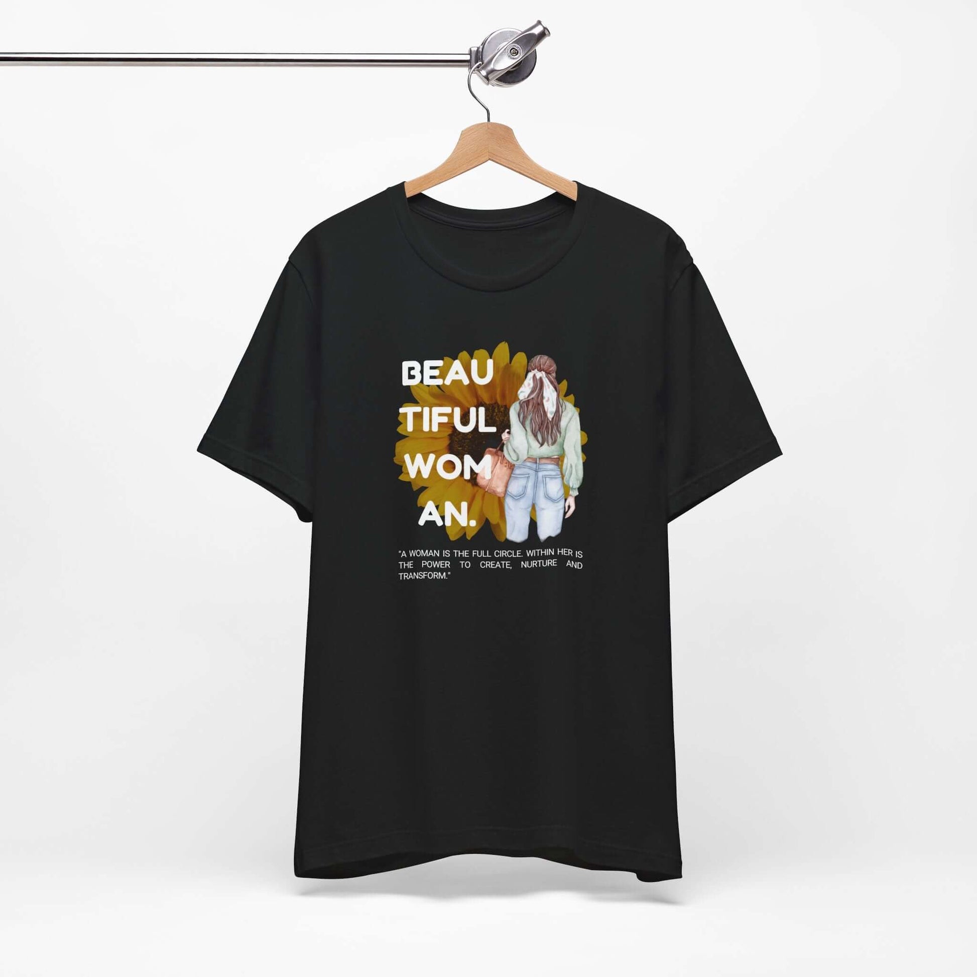 Empowerment unisex tee featuring a beautiful woman graphic, ideal for casual wear and inspirational fashion.