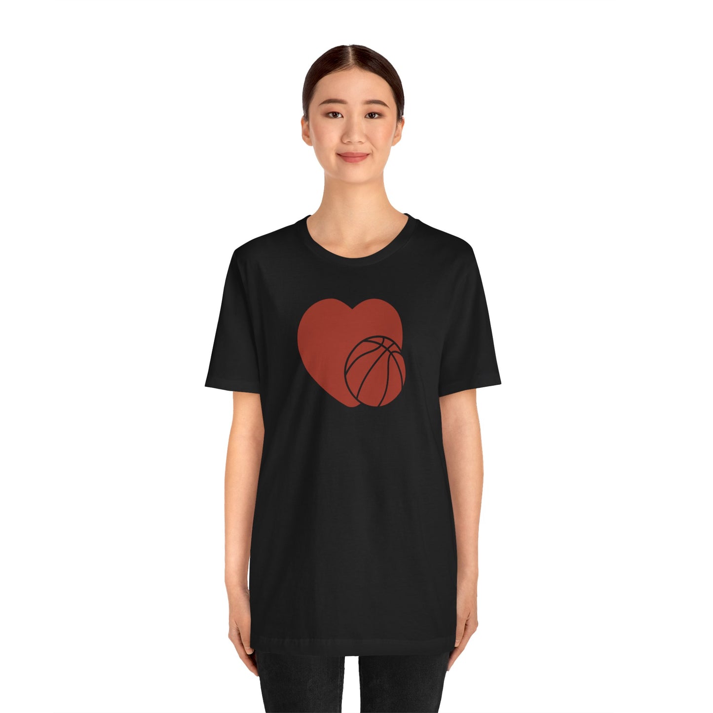 T-shirt à manches courtes en jersey unisexe J'adore le basket-ball