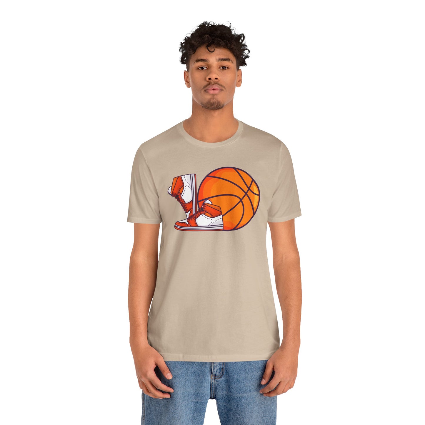 T-shirt unisexe en jersey avec chaussures de basket-ball