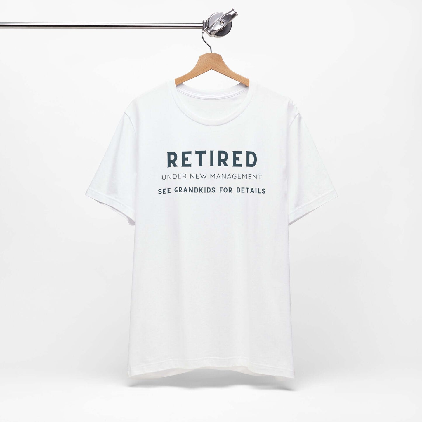 Retired Under New Management Tee - Fun Unisex Jersey Short Sleeve T-Shirt for Grandparents