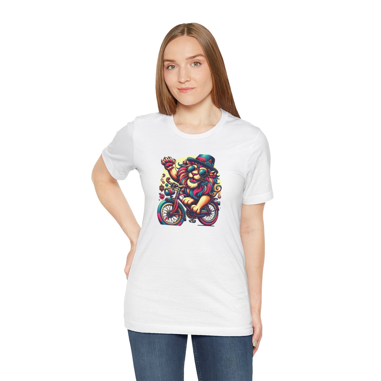 Playful Lion Graphic Tee - Unisex Jersey Short Sleeve T-Shirt