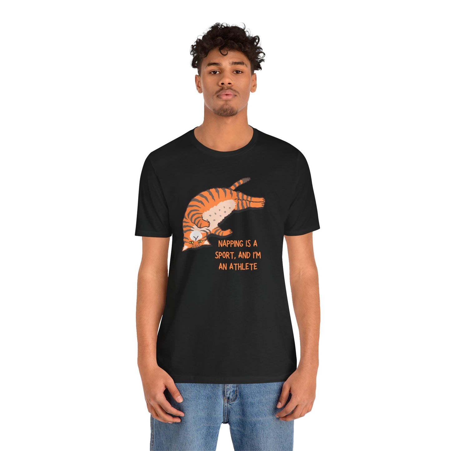 Napping is a Sport Tee - Unisex Jersey Short Sleeve T-Shirt for Cat Lovers