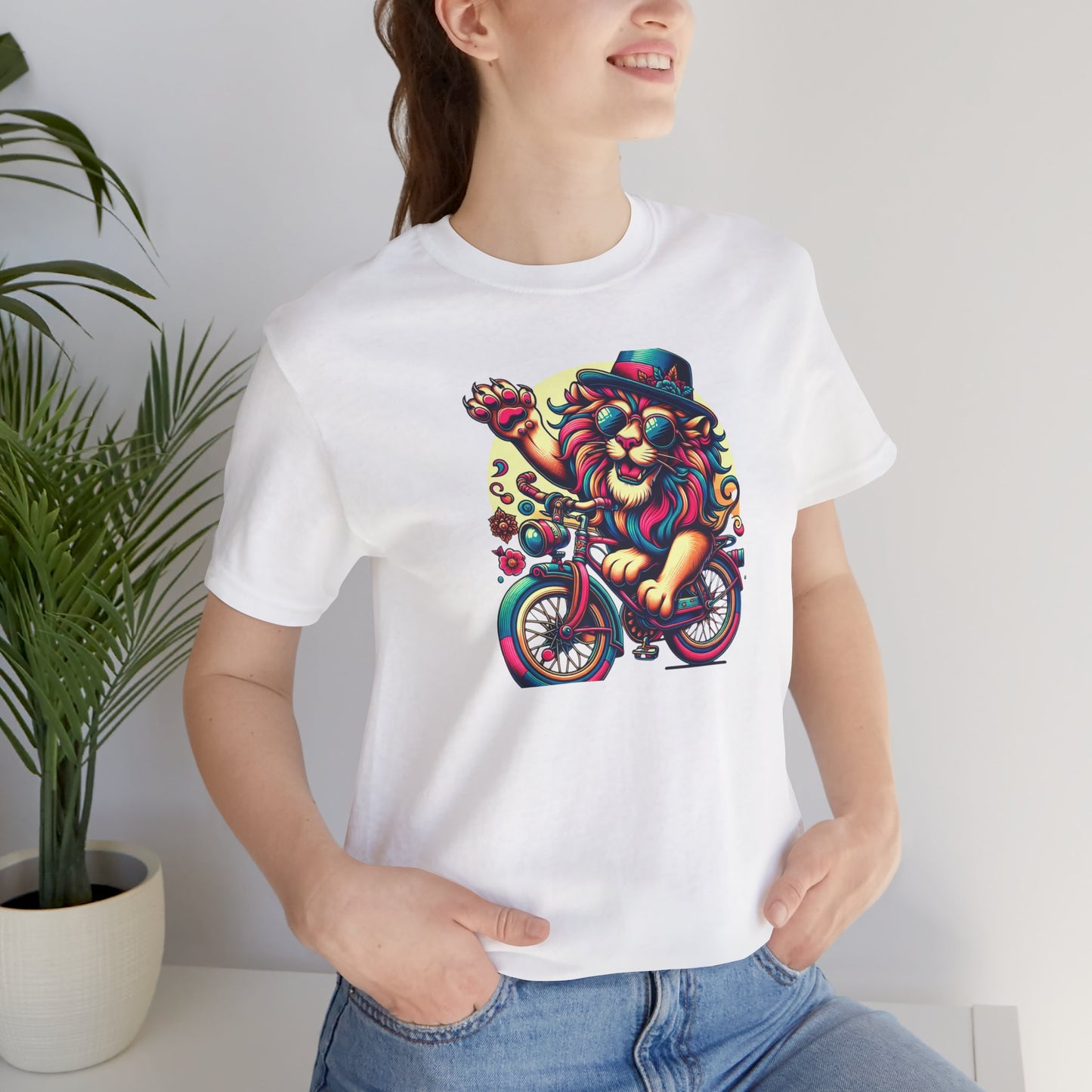 Playful Lion Graphic Tee - Unisex Jersey Short Sleeve T-Shirt