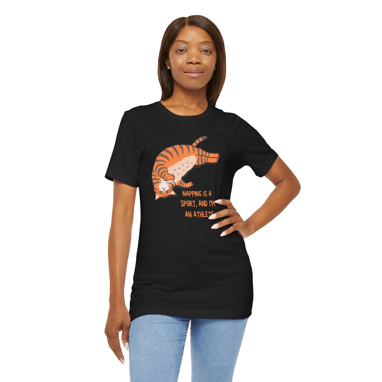 Napping is a Sport Tee - Unisex Jersey Short Sleeve T-Shirt for Cat Lovers