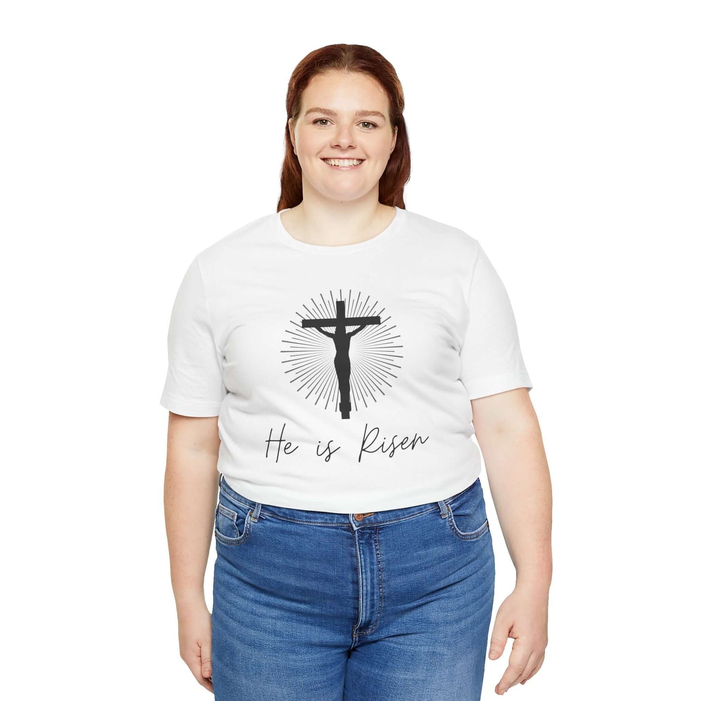 He is Risen Unisex Jersey Short Sleeve Tee - Faith-Based Apparel for Easter Celebrations