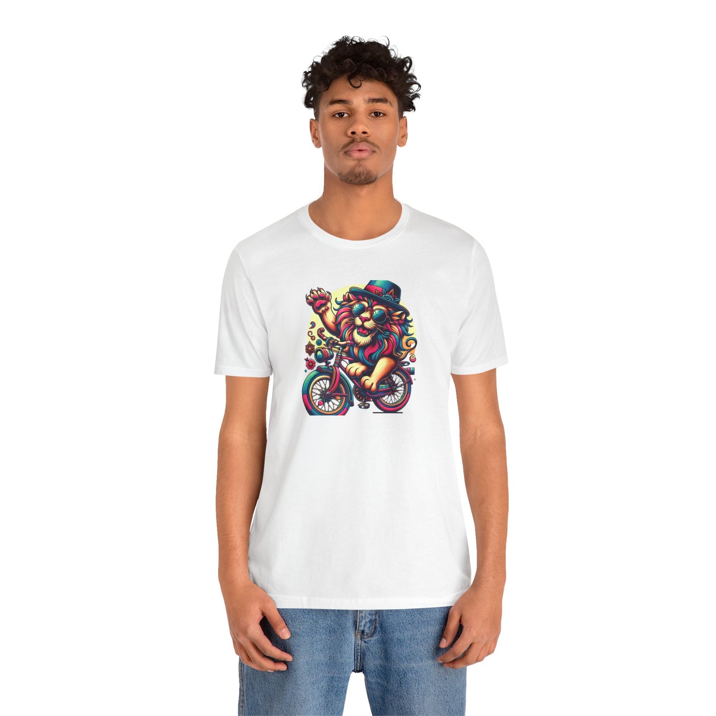 Playful Lion Graphic Tee - Unisex Jersey Short Sleeve T-Shirt