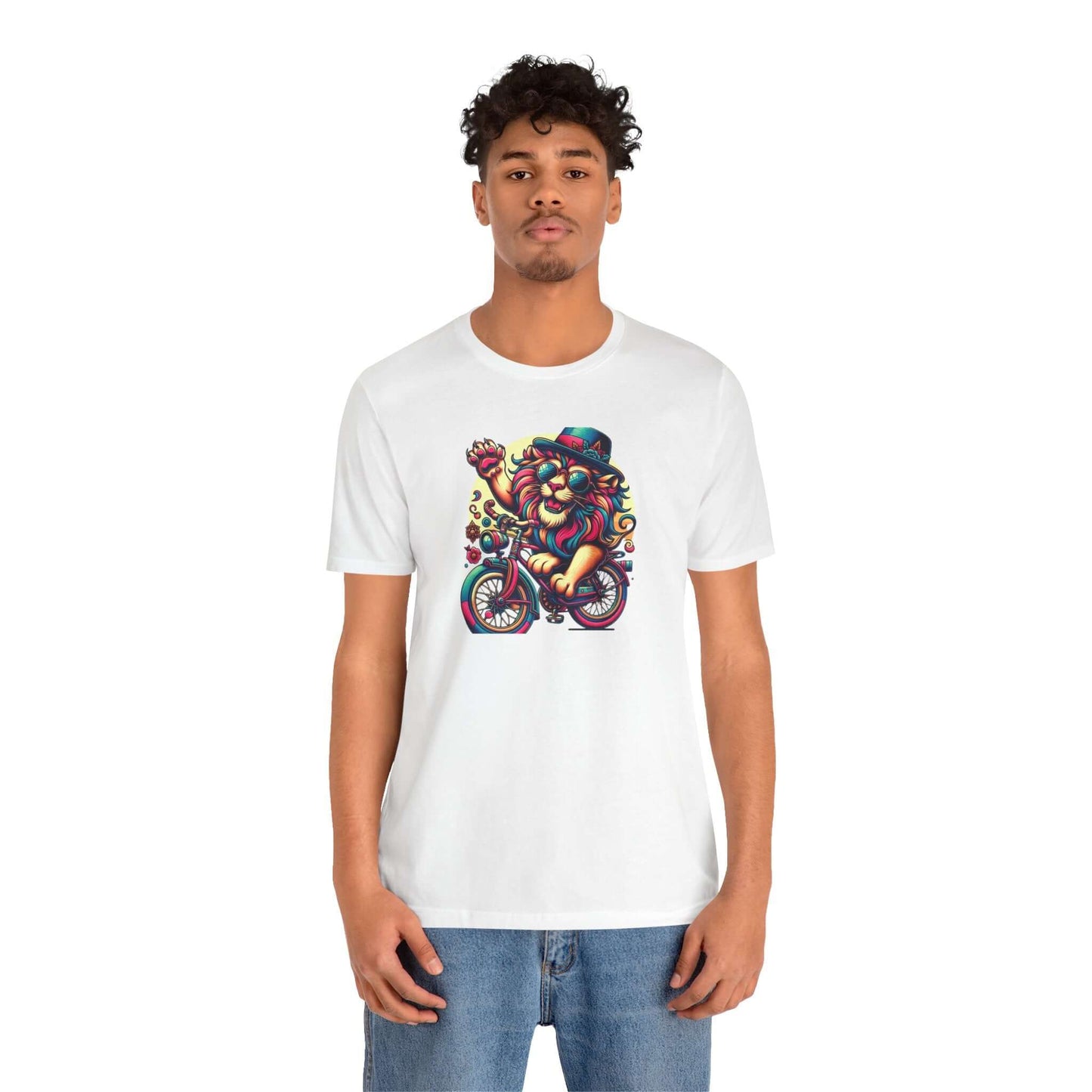 Playful Lion Graphic Tee - Unisex Jersey Short Sleeve T-Shirt