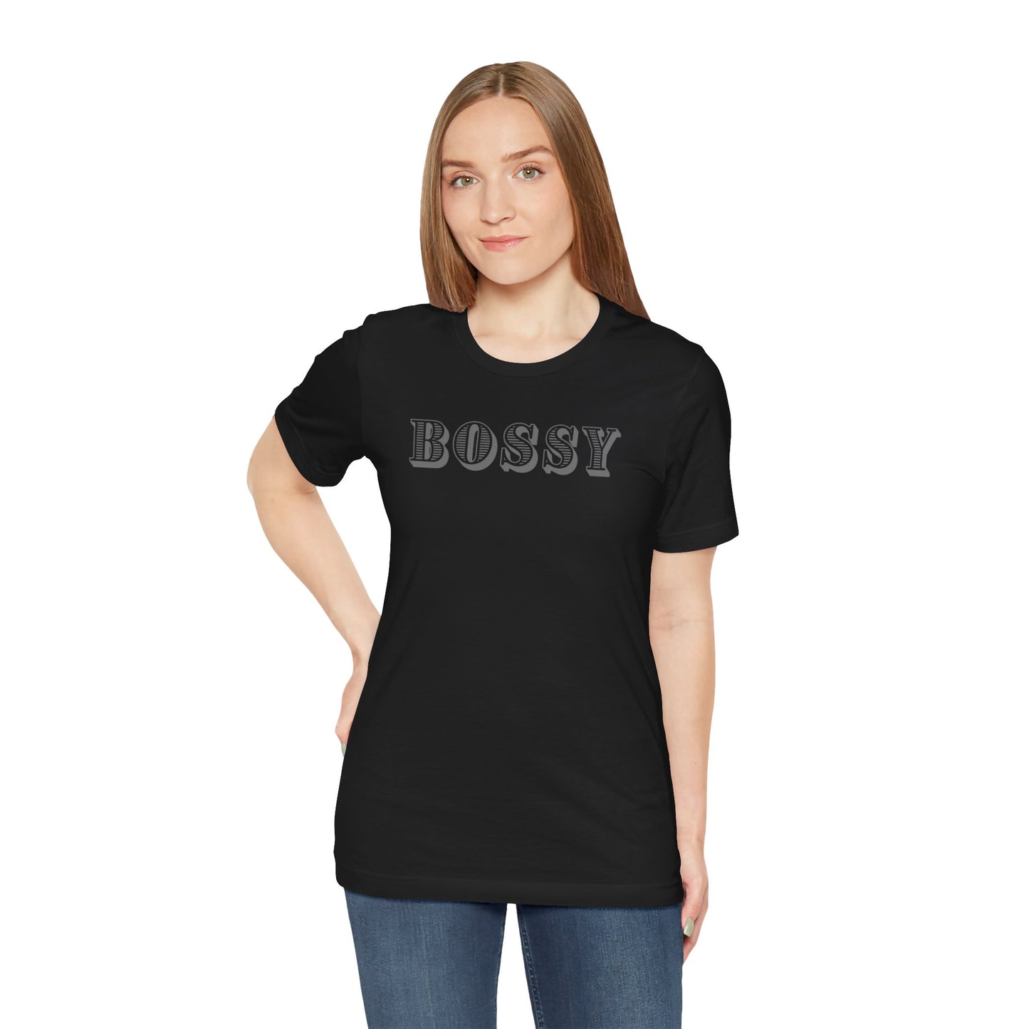Bossy Unisex Jersey Tee - Trendy Graphic T-Shirt for Confident Outfits
