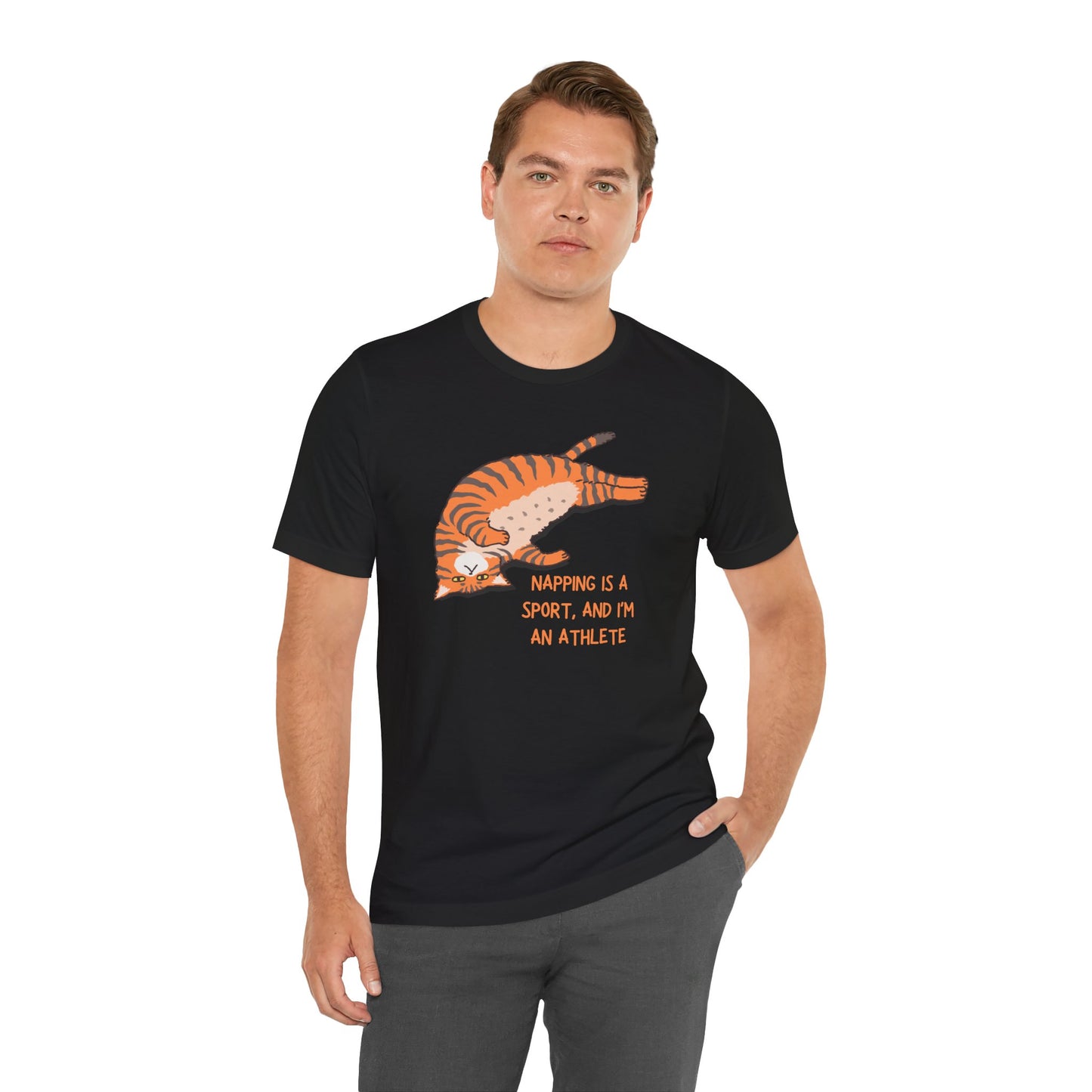 Napping is a Sport Tee - Unisex Jersey Short Sleeve T-Shirt for Cat Lovers