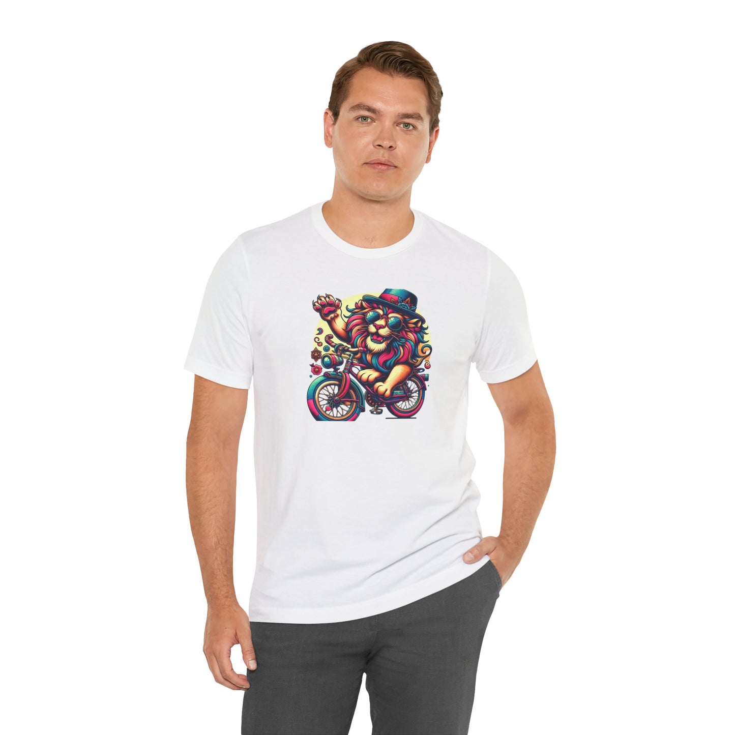 Playful Lion Graphic Tee - Unisex Jersey Short Sleeve T-Shirt