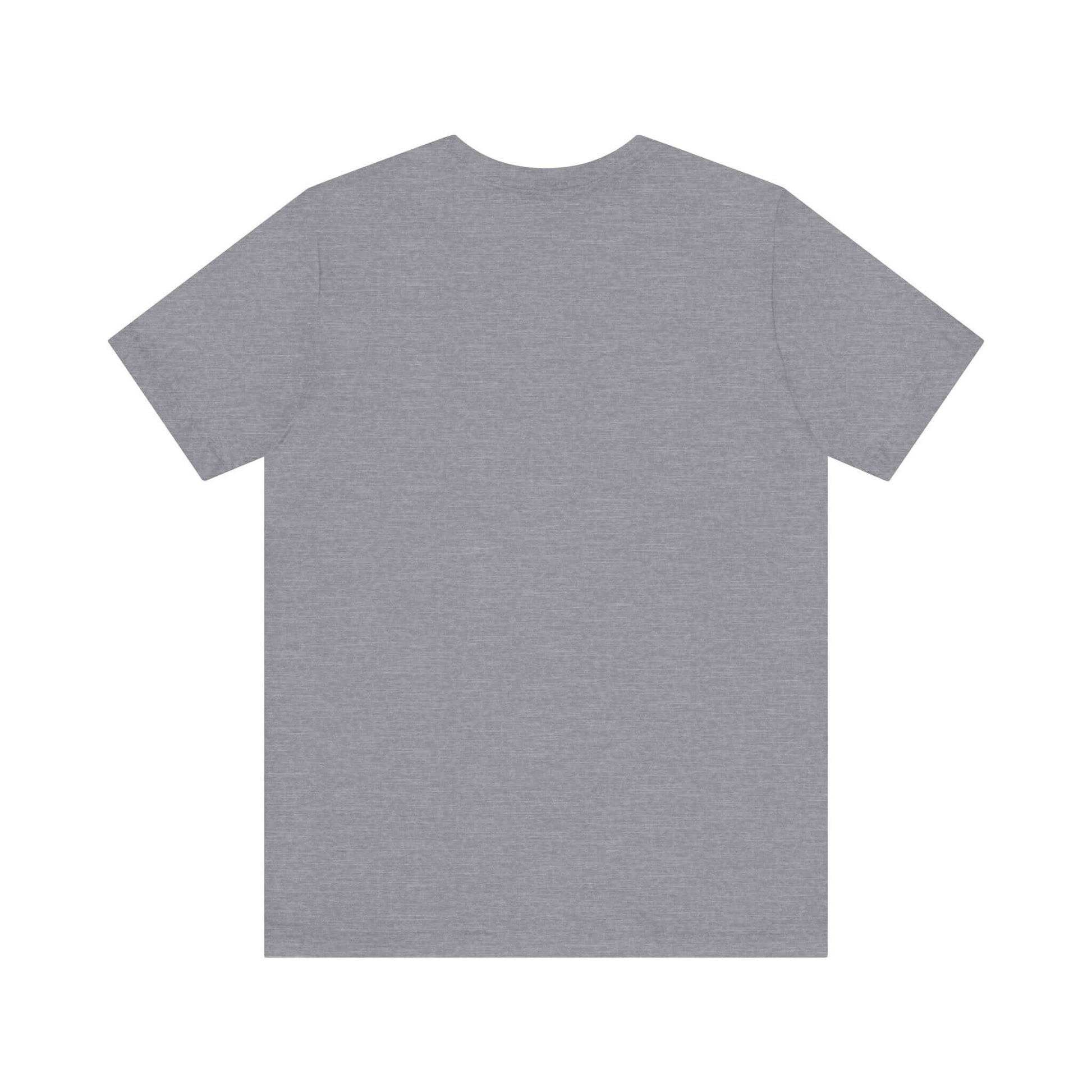 Back view of a gray unisex street style tee, perfect for casual urban fashion.