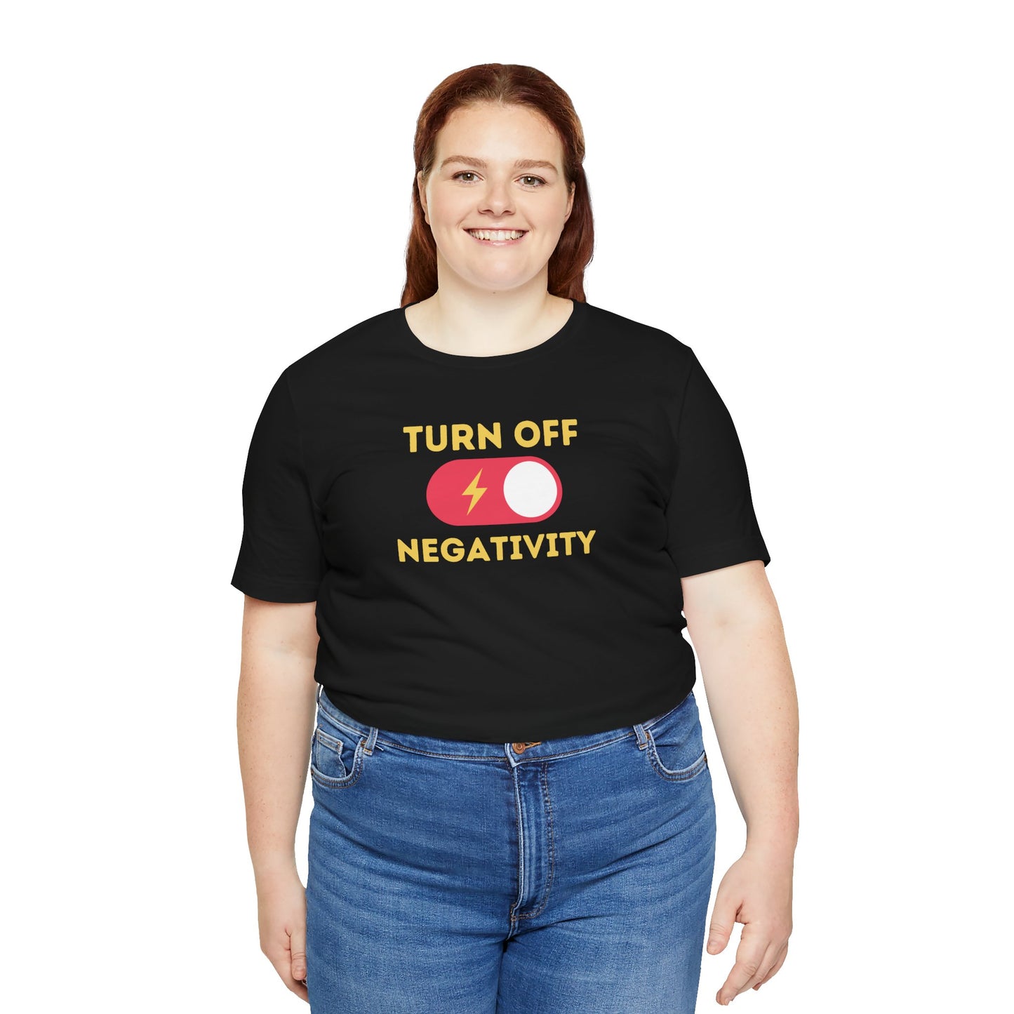 Positive Vibes Tee - Unisex Jersey Short Sleeve Shirt with 'Turn Off Negativity' Graphic