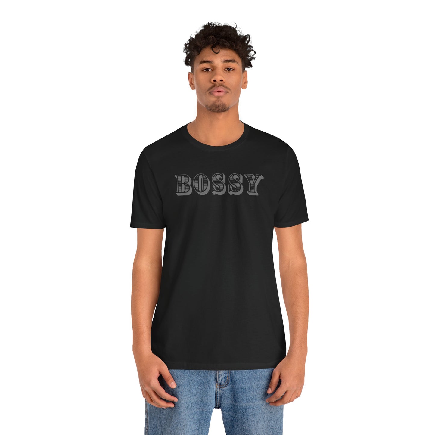 Bossy Unisex Jersey Tee - Trendy Graphic T-Shirt for Confident Outfits
