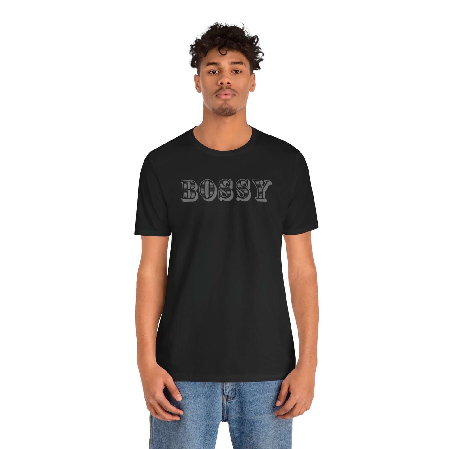 Bossy Unisex Jersey Tee - Trendy Graphic T-Shirt for Confident Outfits