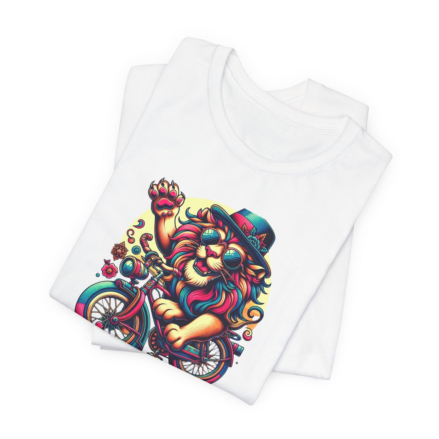 Playful Lion Graphic Tee - Unisex Jersey Short Sleeve T-Shirt
