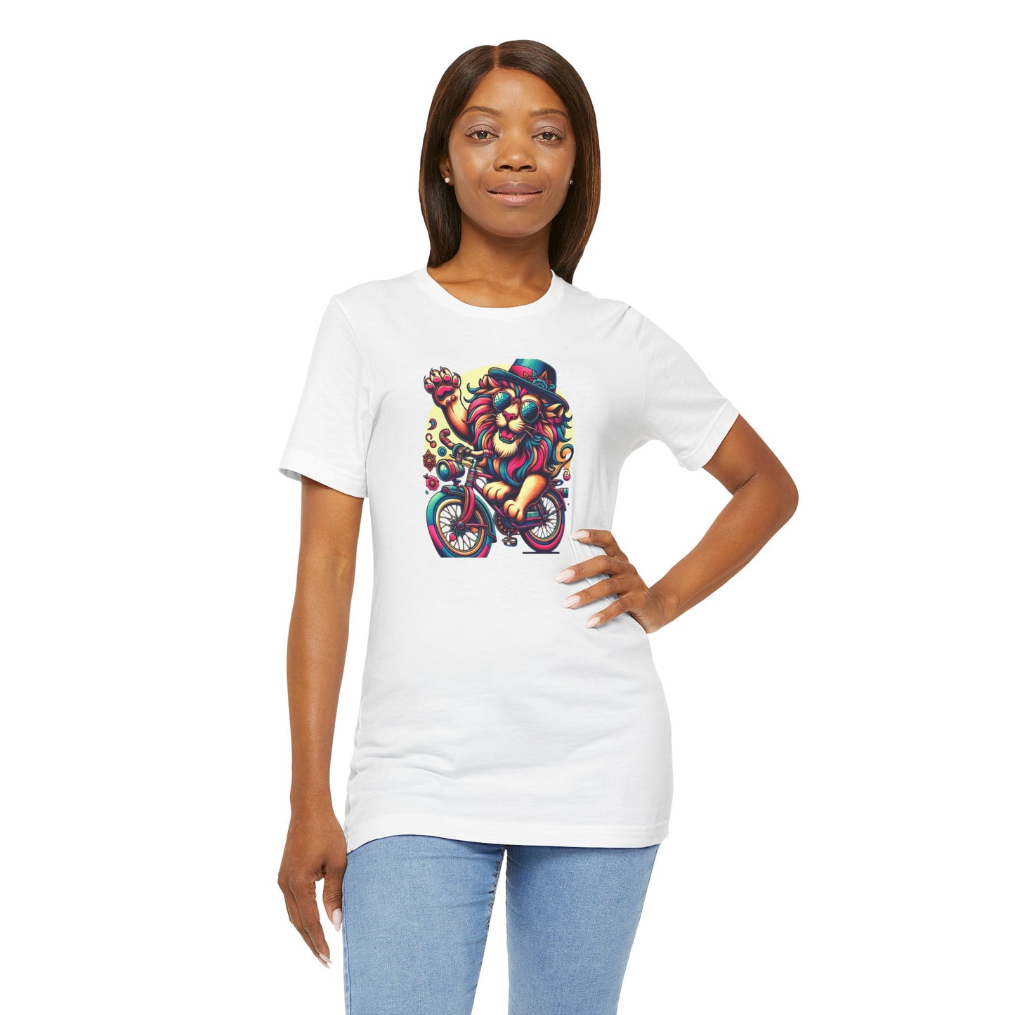 Playful Lion Graphic Tee - Unisex Jersey Short Sleeve T-Shirt