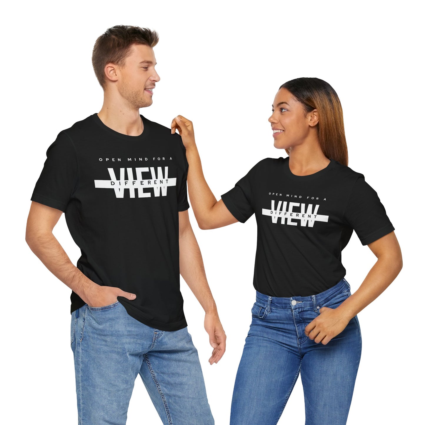 Open Mind for a Different View Unisex Short Sleeve Tee - Trendy Graphic T-Shirt for Casual Wear
