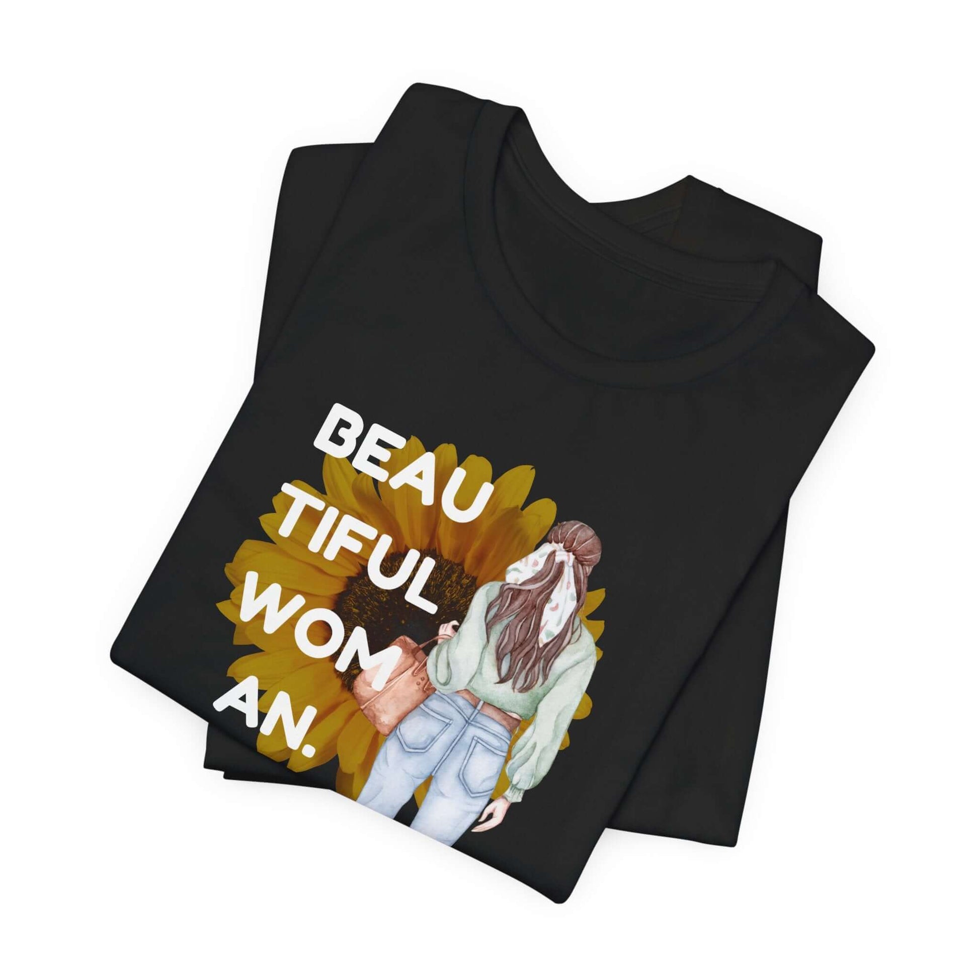 Empowerment unisex tee featuring a beautiful woman graphic, perfect for casual wear and inspirational fashion.