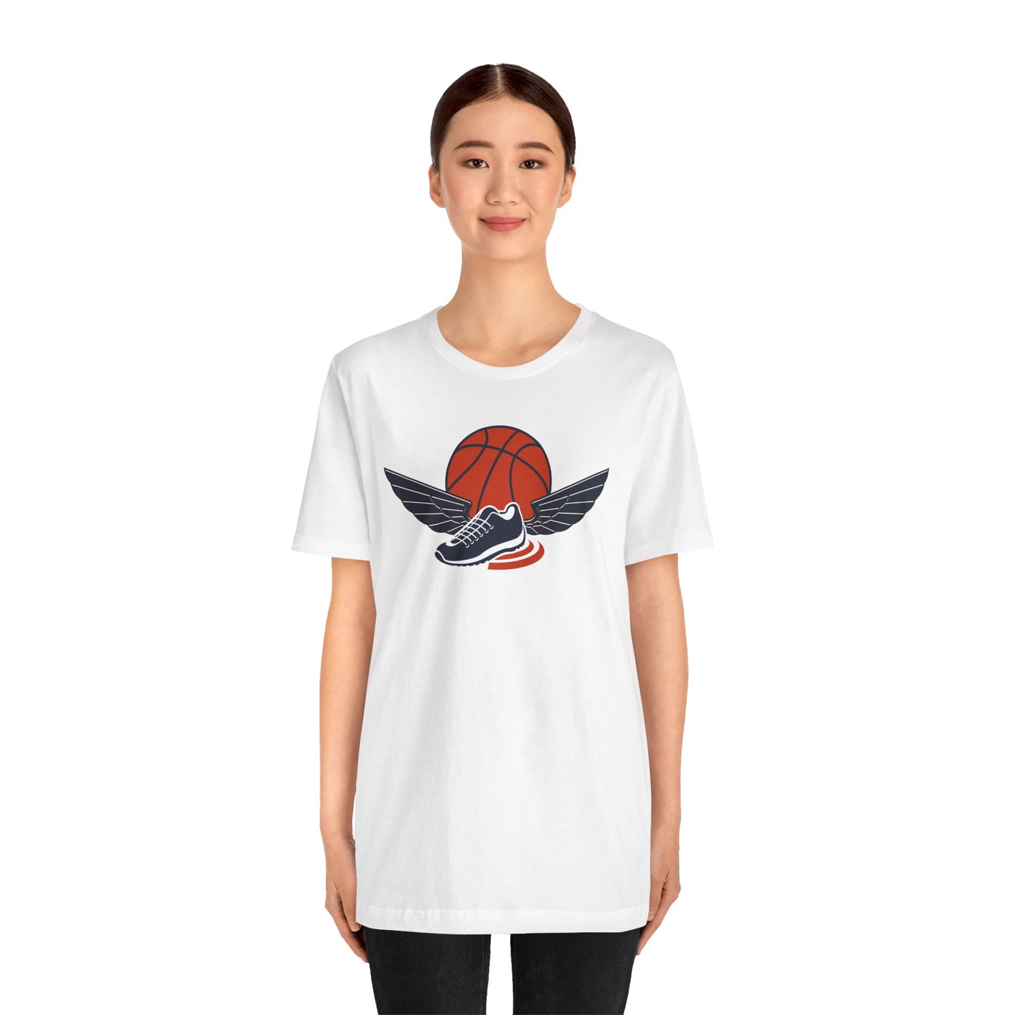 T-shirt de basket-ball avec chaussures et ailes Livraison express disponible