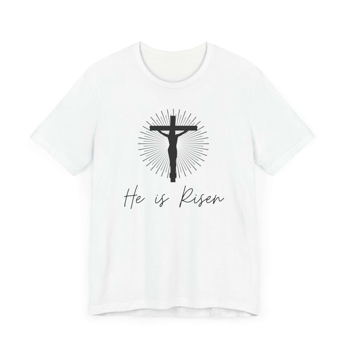 He is Risen Unisex Jersey Short Sleeve Tee - Faith-Based Apparel for Easter Celebrations