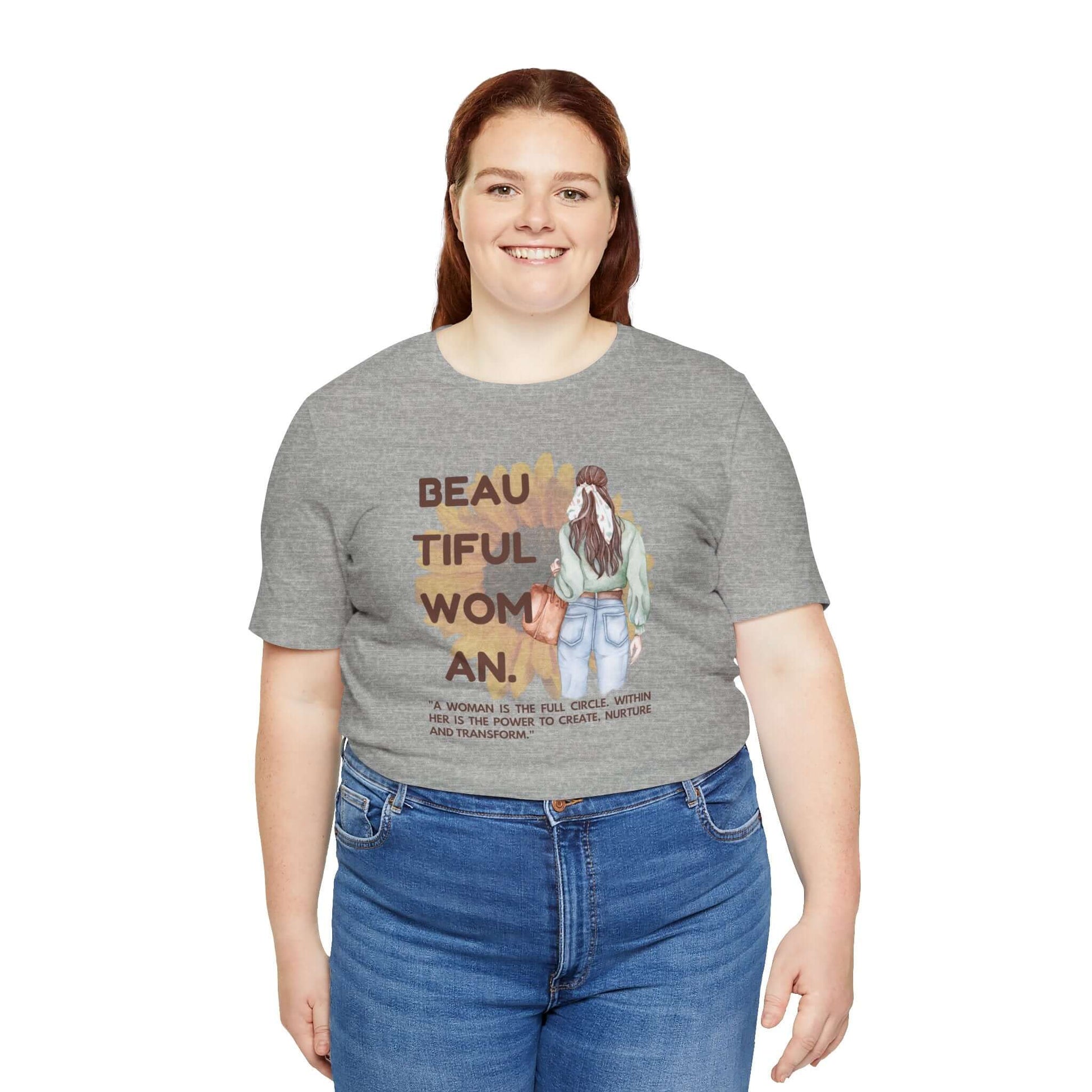 Positive Vibe Women's Tee featuring inspirational graphic in gray, perfect for casual wear and a great gift.