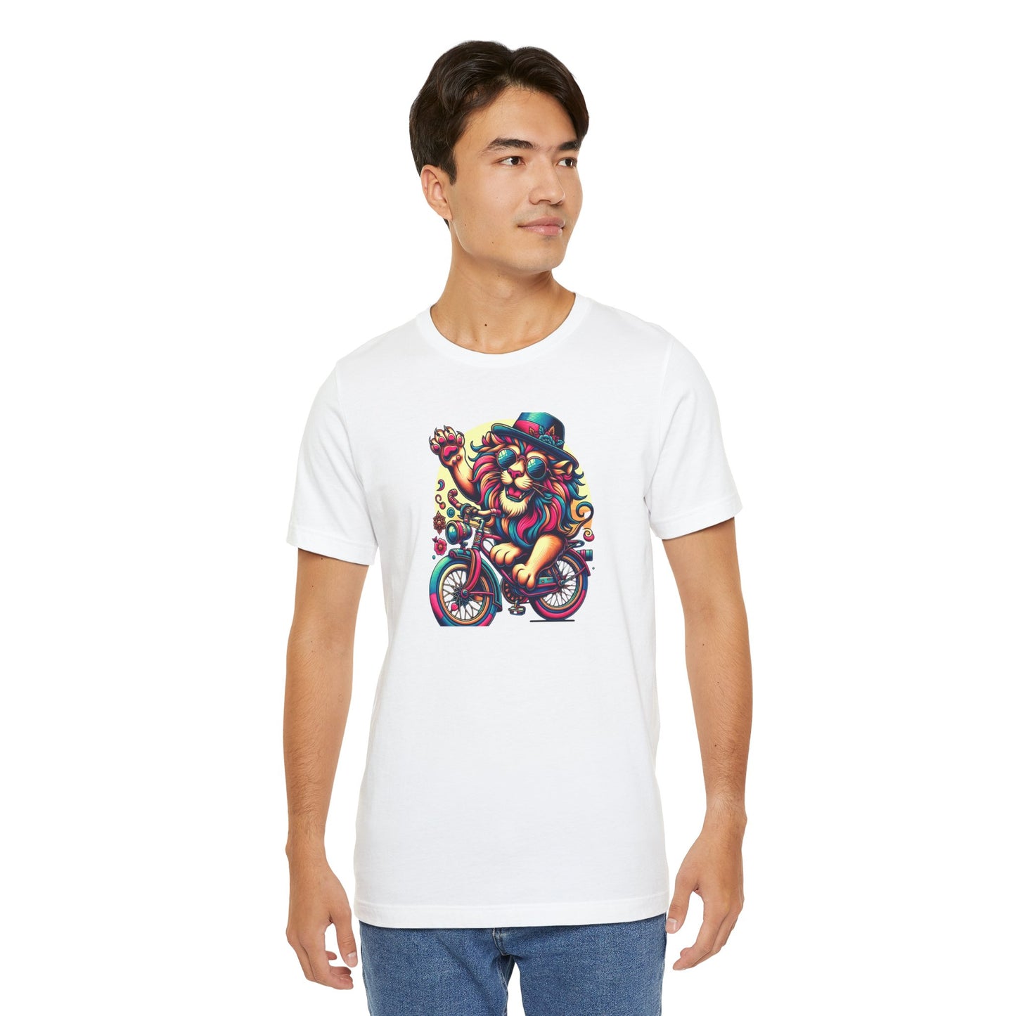 Playful Lion Graphic Tee - Unisex Jersey Short Sleeve T-Shirt