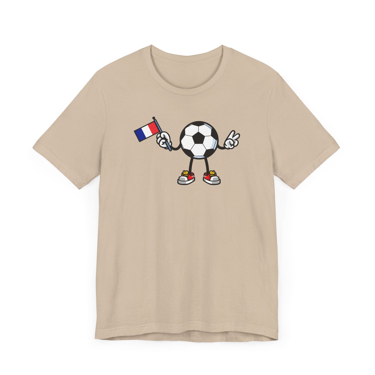 T-shirt à manches courtes unisexe en jersey avec drapeau de la France