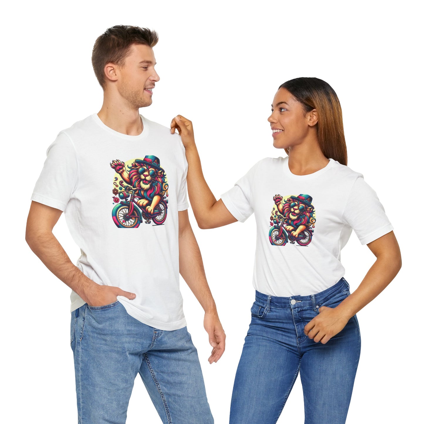 Playful Lion Graphic Tee - Unisex Jersey Short Sleeve T-Shirt