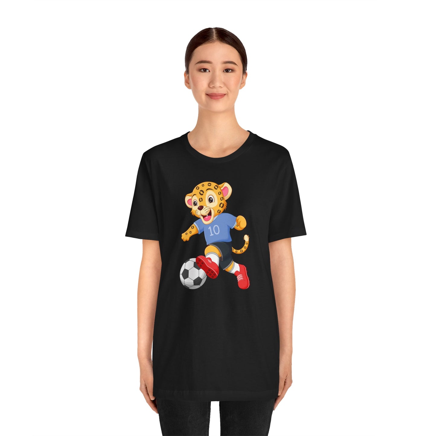 T-shirt de football unisexe à imprimé léopard - Livraison express disponible