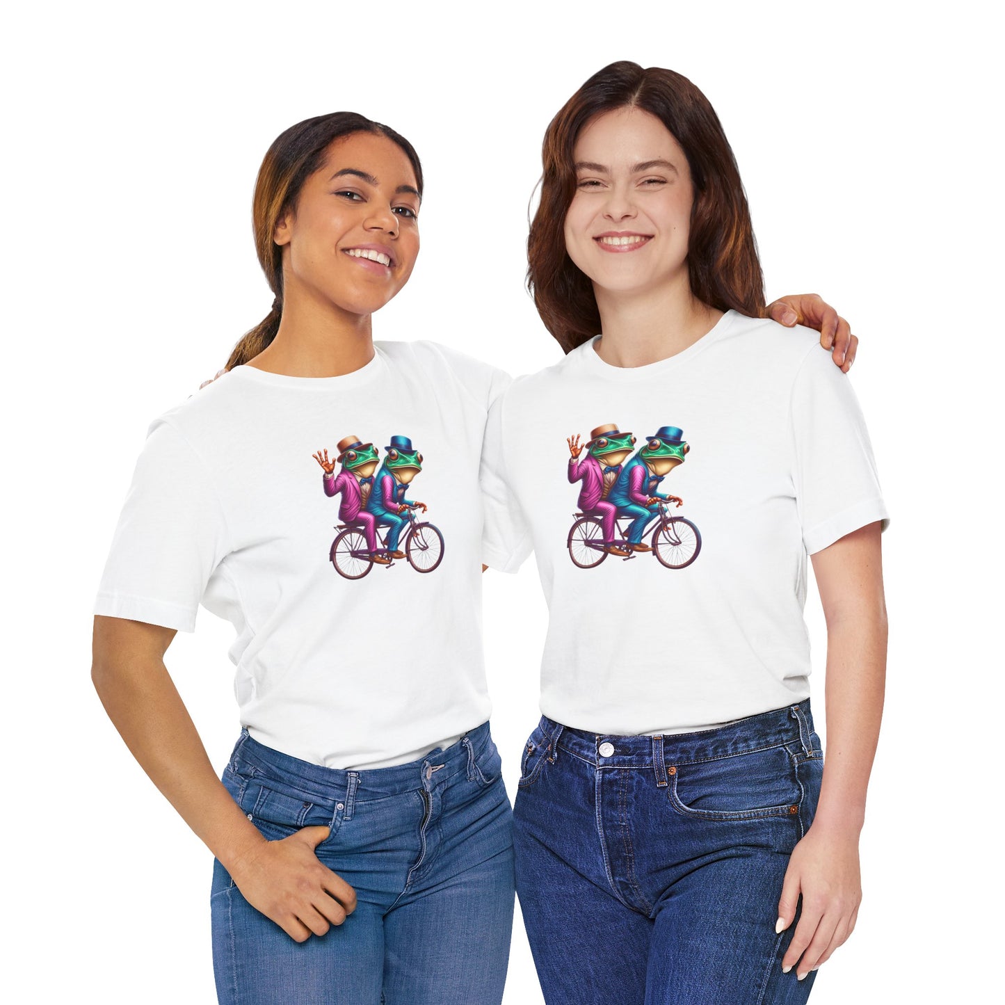 Frog Duo Graphic Tee - Fun Unisex Short Sleeve Shirt