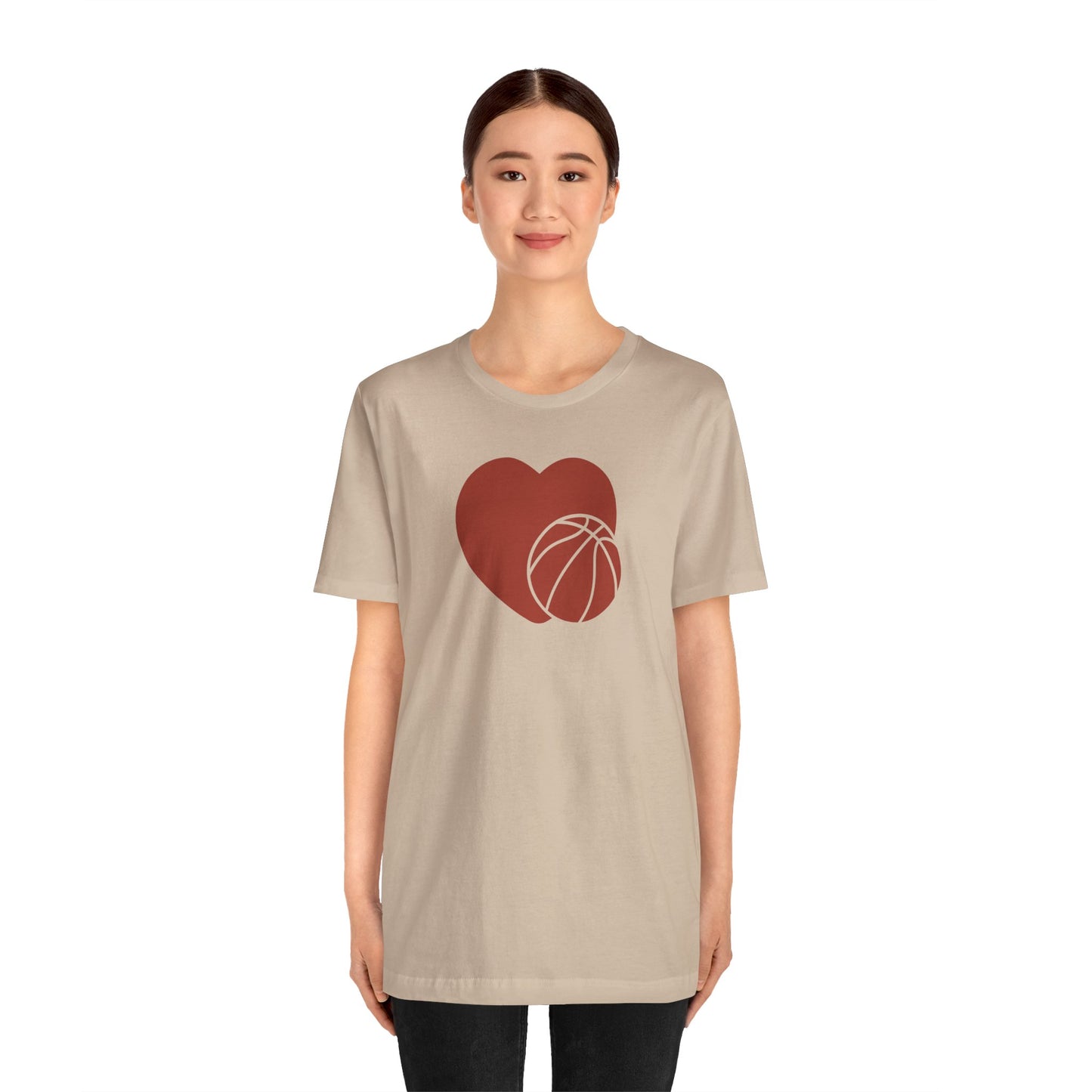 T-shirt à manches courtes en jersey unisexe J'adore le basket-ball