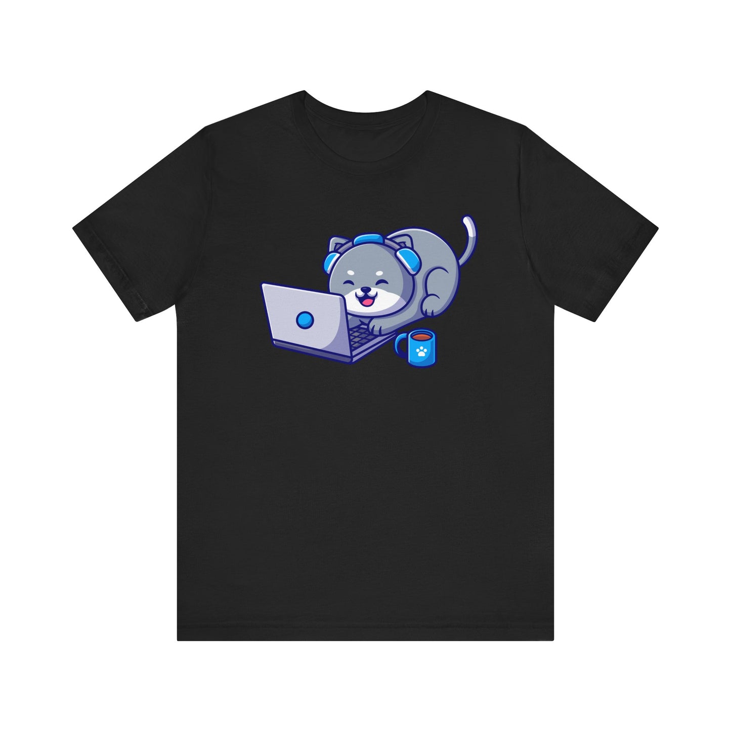 Cat Laptop Animal Unisex Tee - Express Delivery Available