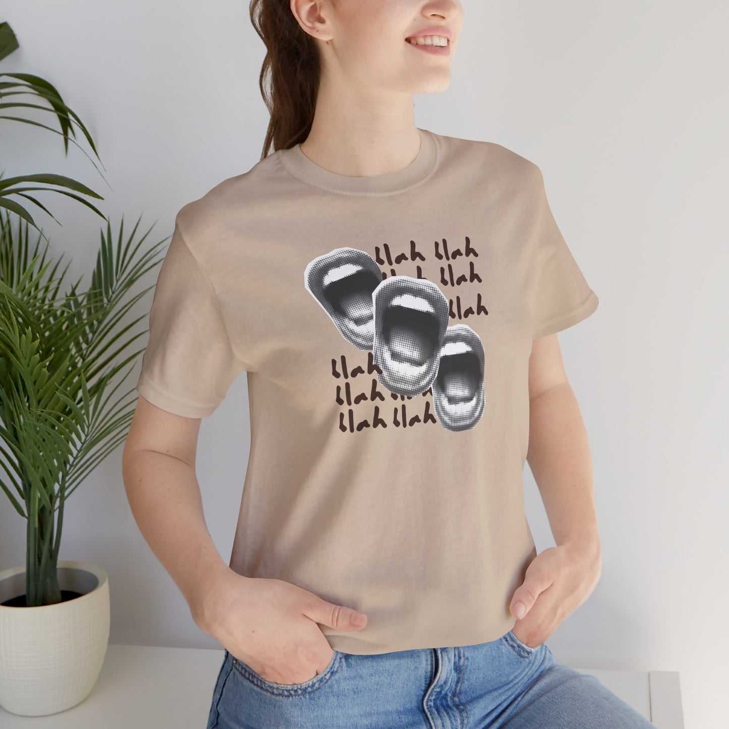 Funny Conversation Starter Tee blah, blah - Unisex Jersey Short Sleeve Tee