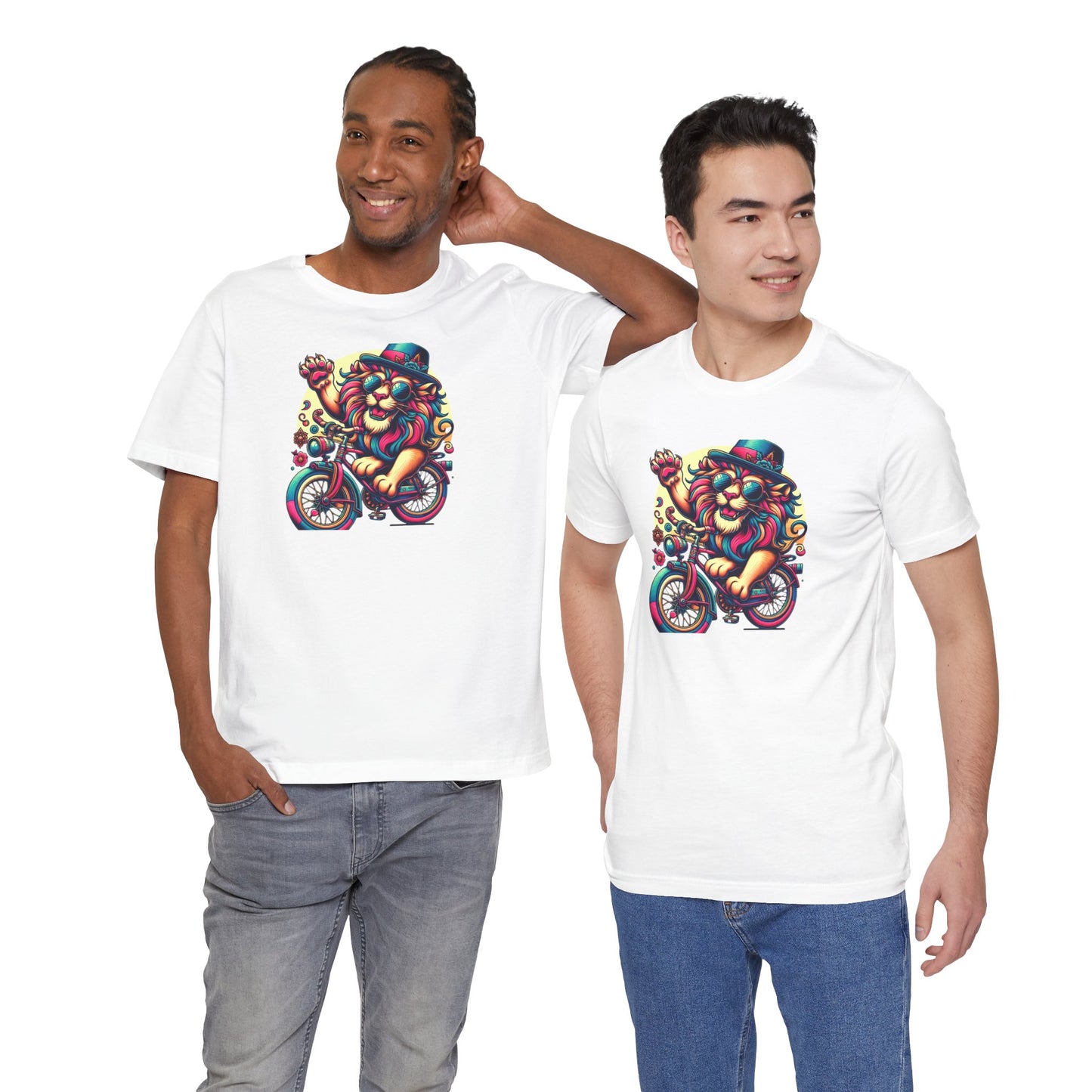 Playful Lion Graphic Tee - Unisex Jersey Short Sleeve T-Shirt