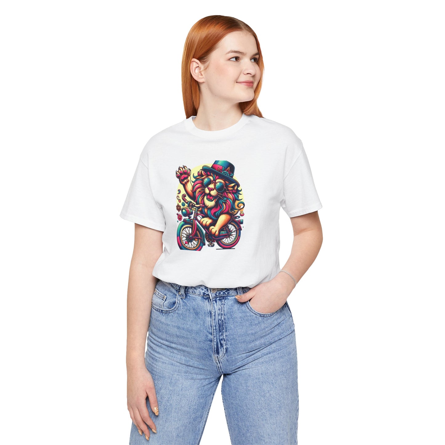 Playful Lion Graphic Tee - Unisex Jersey Short Sleeve T-Shirt