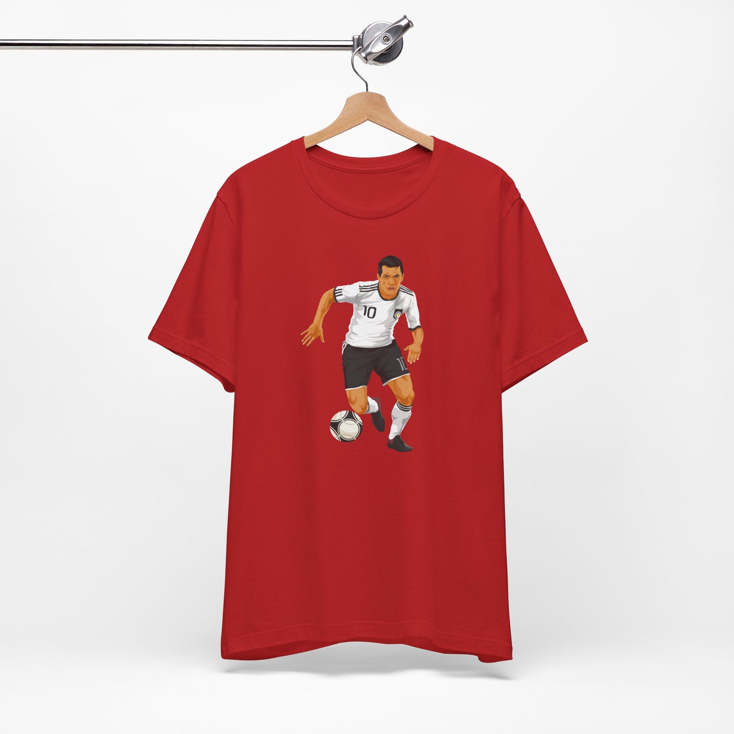 Soccer Player Action Tee – Men's Football Dribbling Graphic Shirt