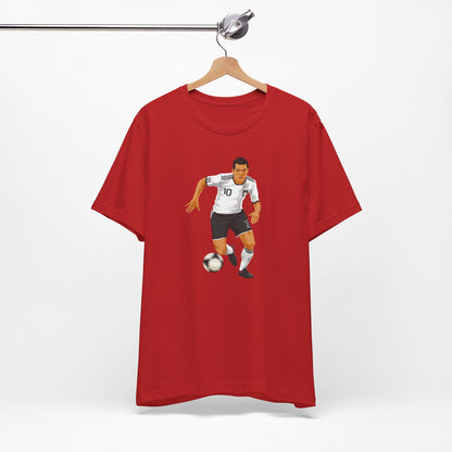 Soccer Player Action Tee – Men's Football Dribbling Graphic Shirt