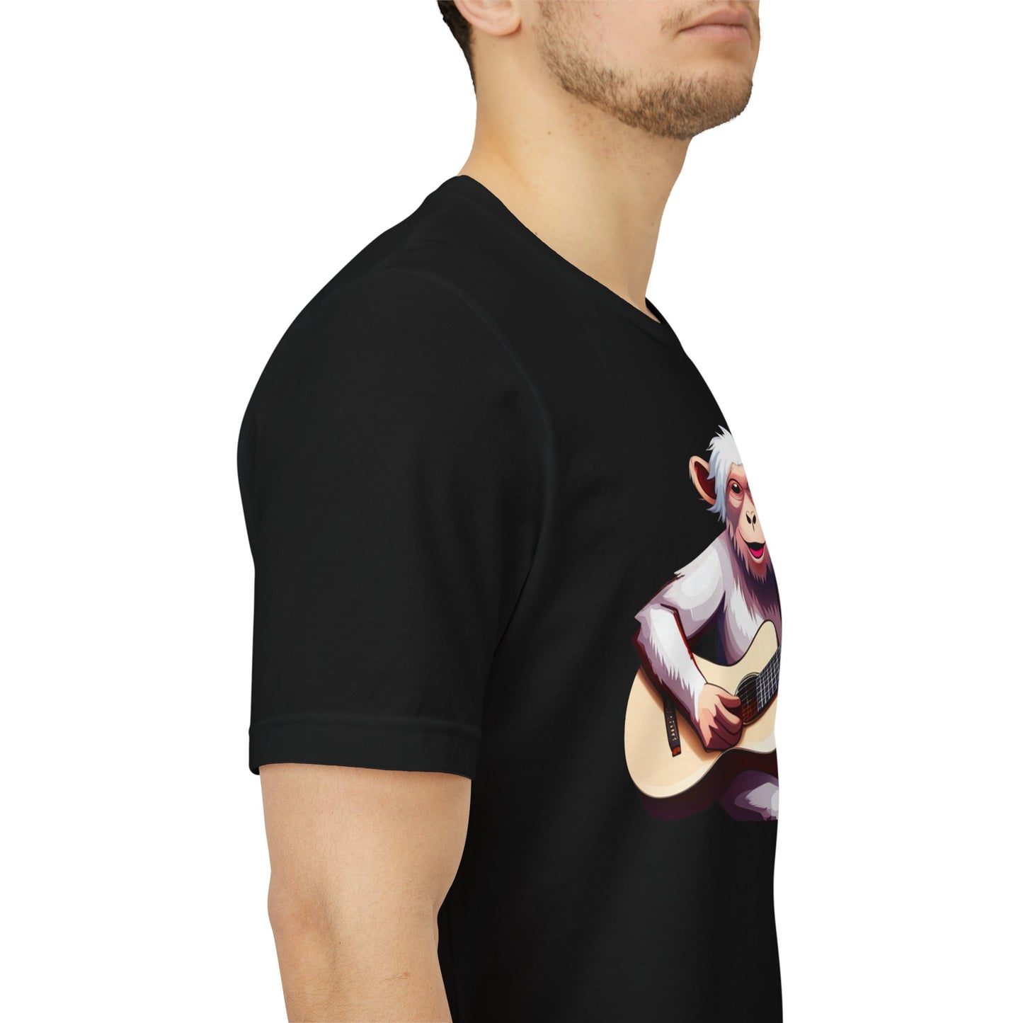 Monkey Playing Guitar T‑Shirt — Cute Acoustic Musician Tee