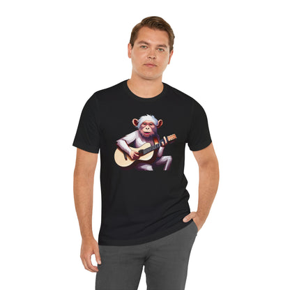 Monkey Playing Guitar T‑Shirt — Cute Acoustic Musician Tee