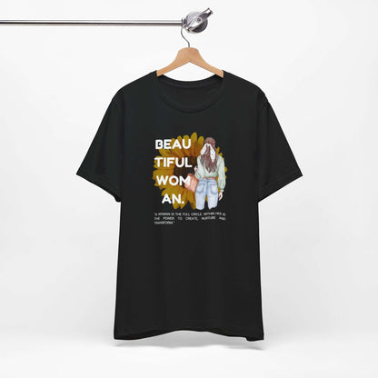 Empowerment unisex tee featuring a beautiful woman graphic, ideal for casual wear and inspirational fashion.