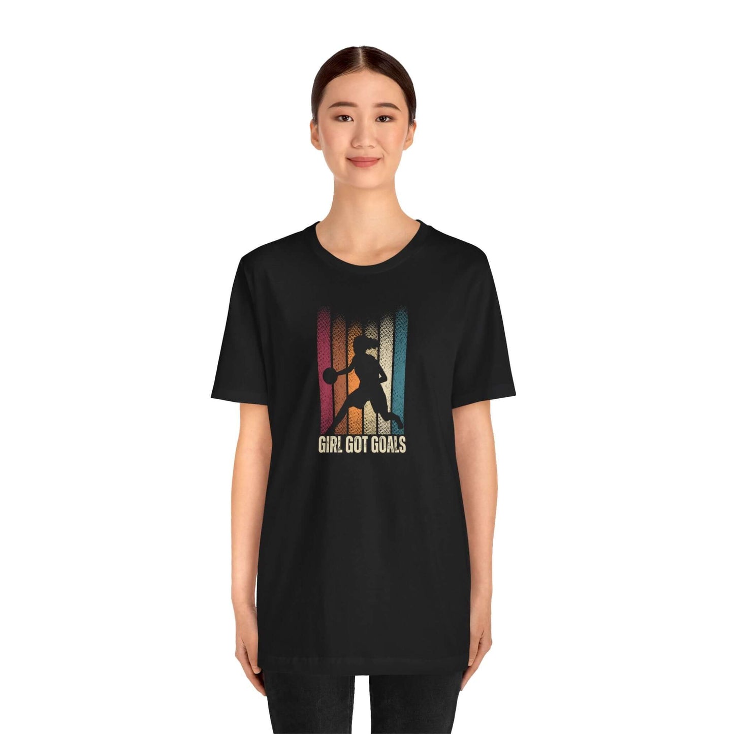 Girl Got Goals basketball tee for empowering active individuals, perfect tee for you to wear during sports or casual outings.