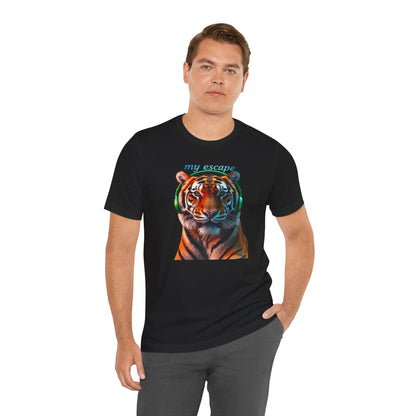 Tiger Head Headphones T‑Shirt – “my escape” Graphic Tee