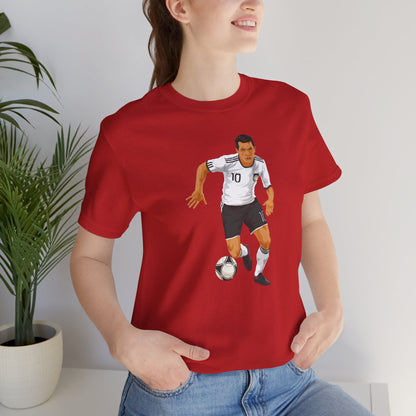 Soccer Player Action Tee – Men's Football Dribbling Graphic Shirt