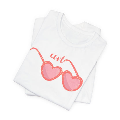 Heart Sunglasses Tee – “cool” Pink Graphic T-Shirt