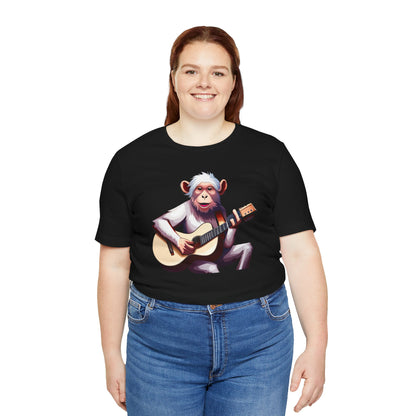 Monkey Playing Guitar T‑Shirt — Cute Acoustic Musician Tee