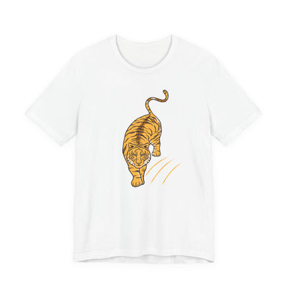 Tiger Illustration T-Shirt - Vintage Walking Tiger Graphic Tee