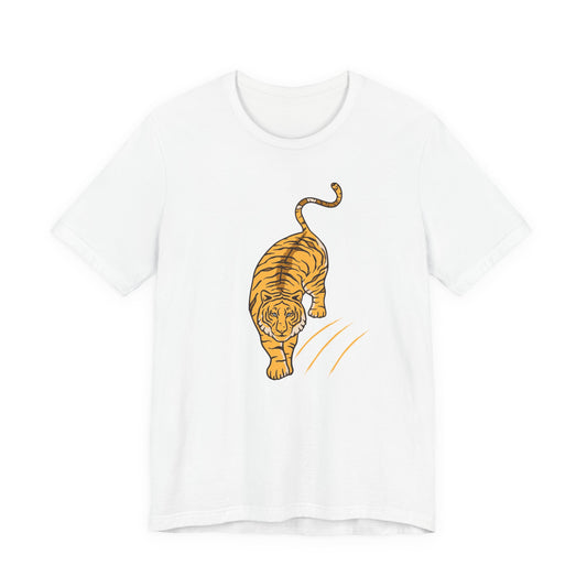 Tiger Illustration T-Shirt - Vintage Walking Tiger Graphic Tee