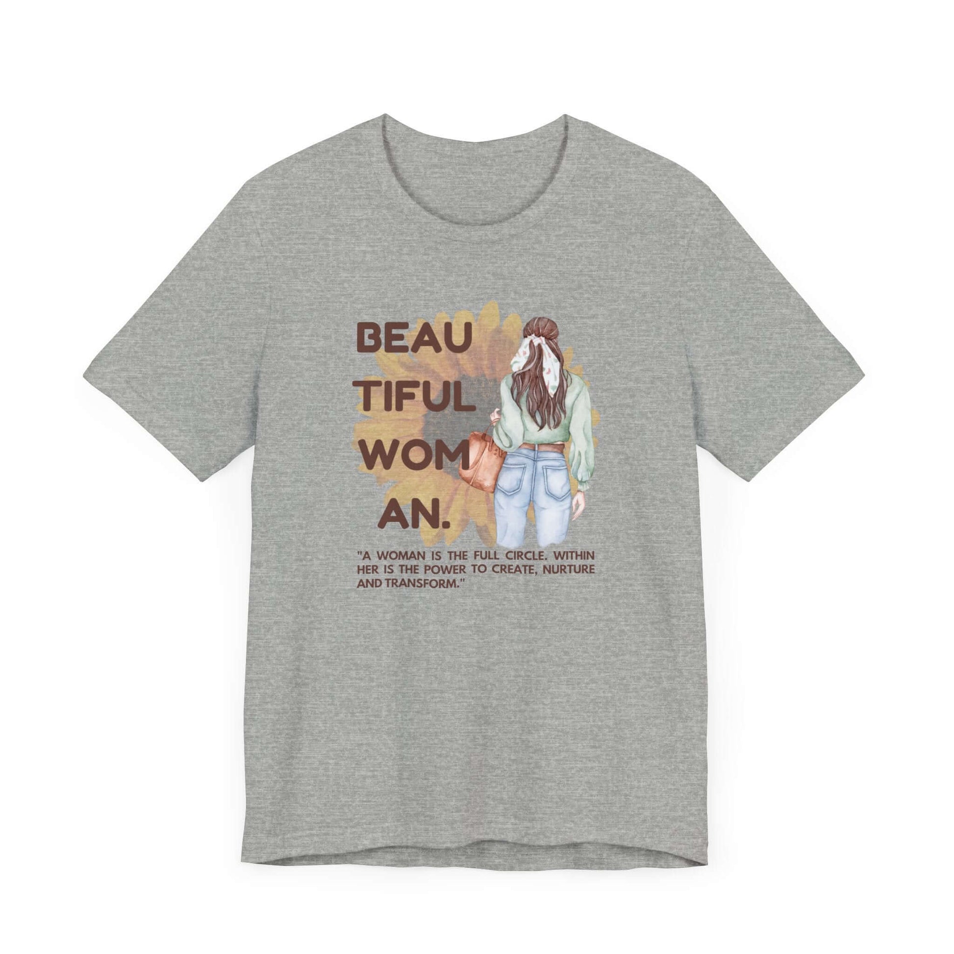 Positive Vibe Women's Tee featuring a graphic design with an inspirational quote about women, perfect for casual wear.
