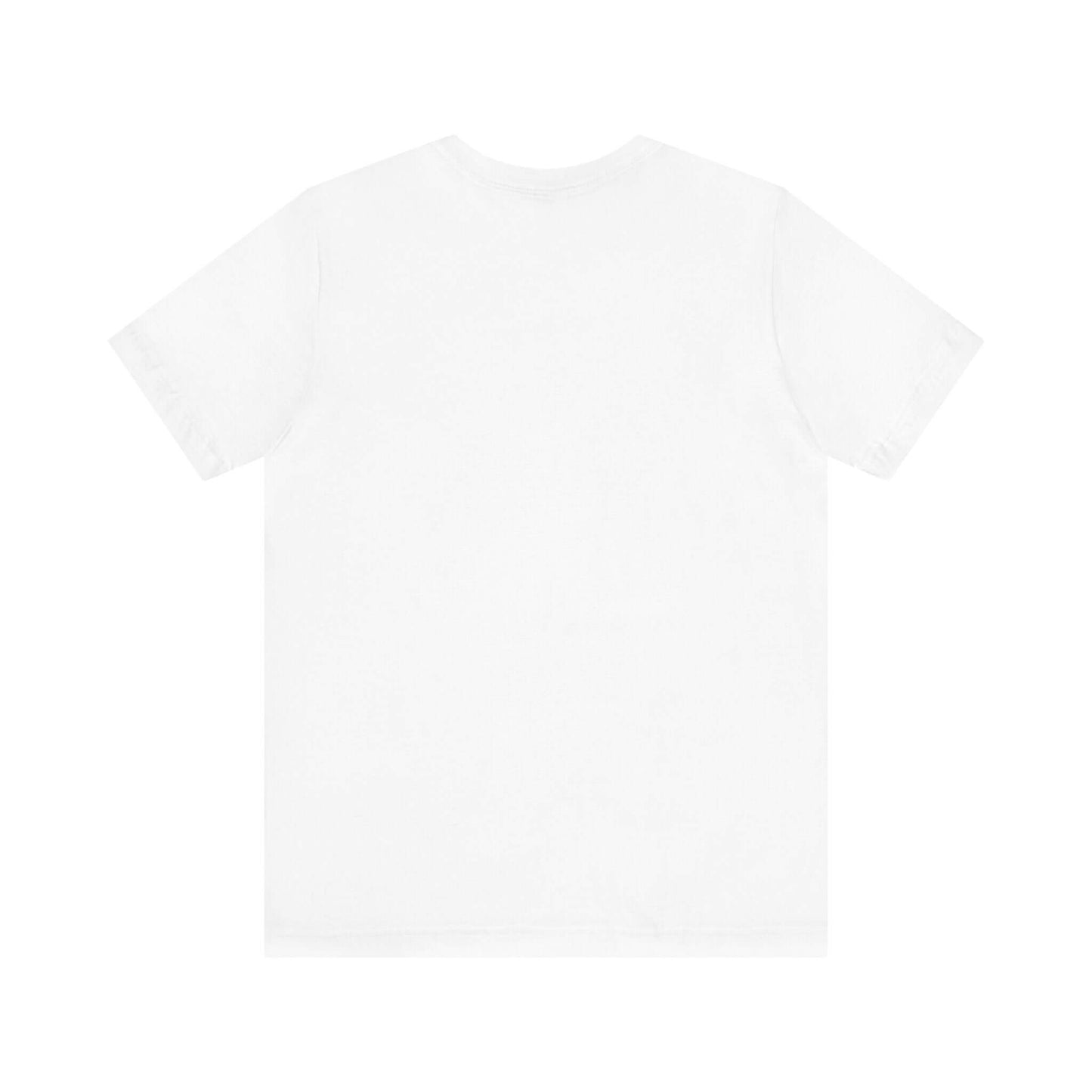 Back view of a plain white unisex athletic sports T-shirt, perfect as a basketball graphic tee.